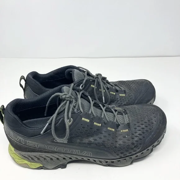 La Sportiva Spire GTX Shoes Mens Size 10 Black Gray Gore Tex Hiking Vibram - Picture 4 of 8